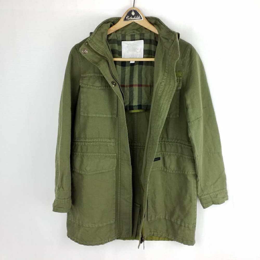 Burberry Children 14Y Utility Jacket Green Hood